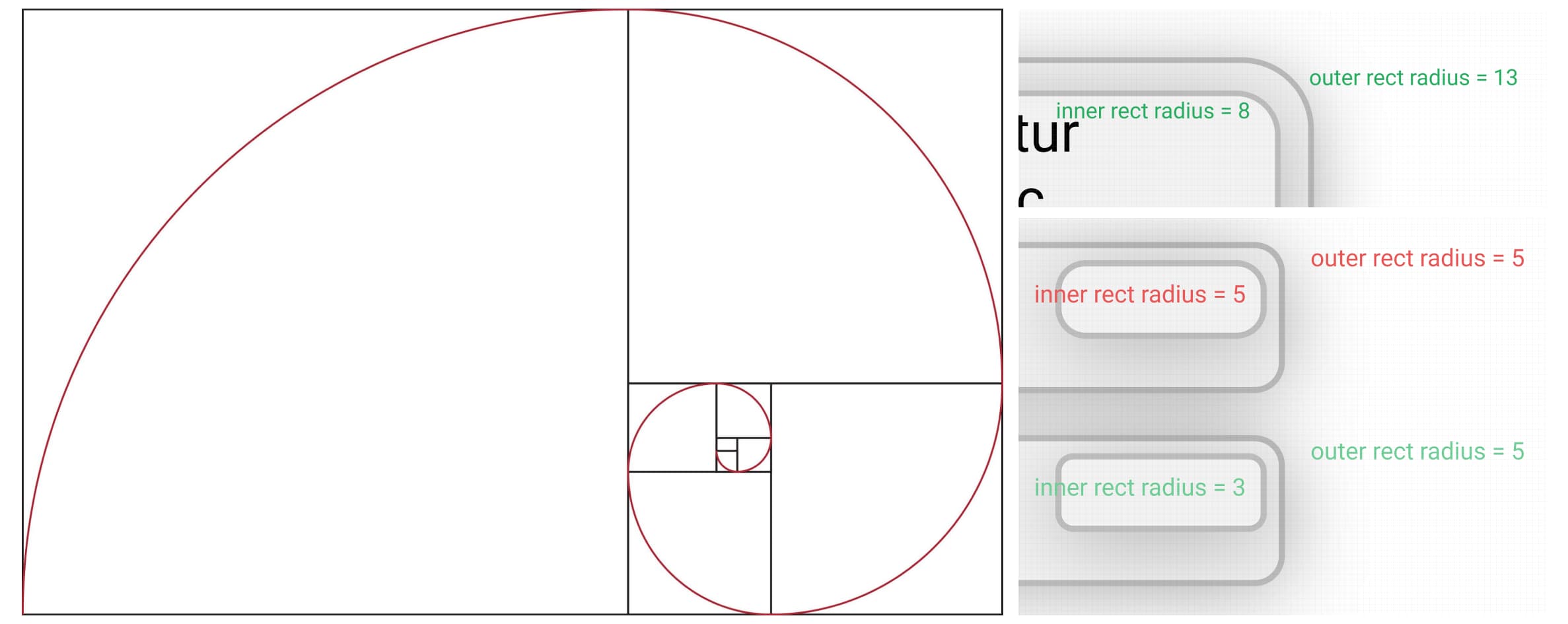 golden ratio and corner radius